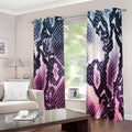 Purple And Blue Snakeskin Print Dimout Grommet Curtains