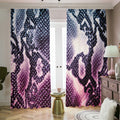 Purple And Blue Snakeskin Print Dimout Pencil Pleat Curtains