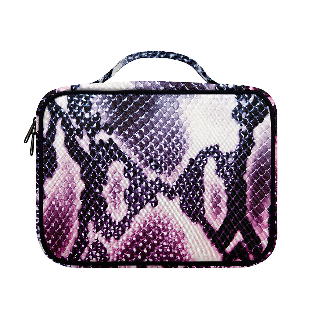 Purple And Blue Snakeskin Print Briefcase Bible Bag