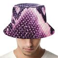 Purple And Blue Snakeskin Print Bucket Hat