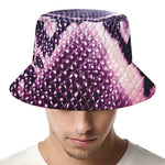 Purple And Blue Snakeskin Print Bucket Hat
