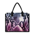 Purple And Blue Snakeskin Print Canvas Tote Bag
