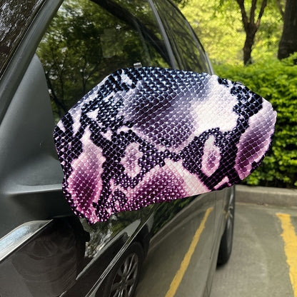 Purple And Blue Snakeskin Print Car Side Mirror Covers