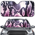 Purple And Blue Snakeskin Print Car Windshield Sun Shade