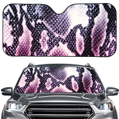 Purple And Blue Snakeskin Print Car Windshield Sun Shade
