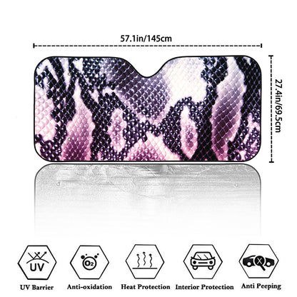Purple And Blue Snakeskin Print Car Windshield Sun Shade