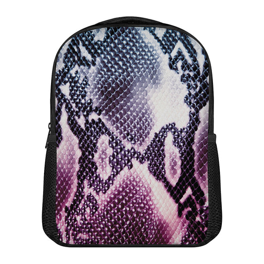 Purple And Blue Snakeskin Print Casual Backpack