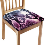 Purple And Blue Snakeskin Print Chair Cushion Cover