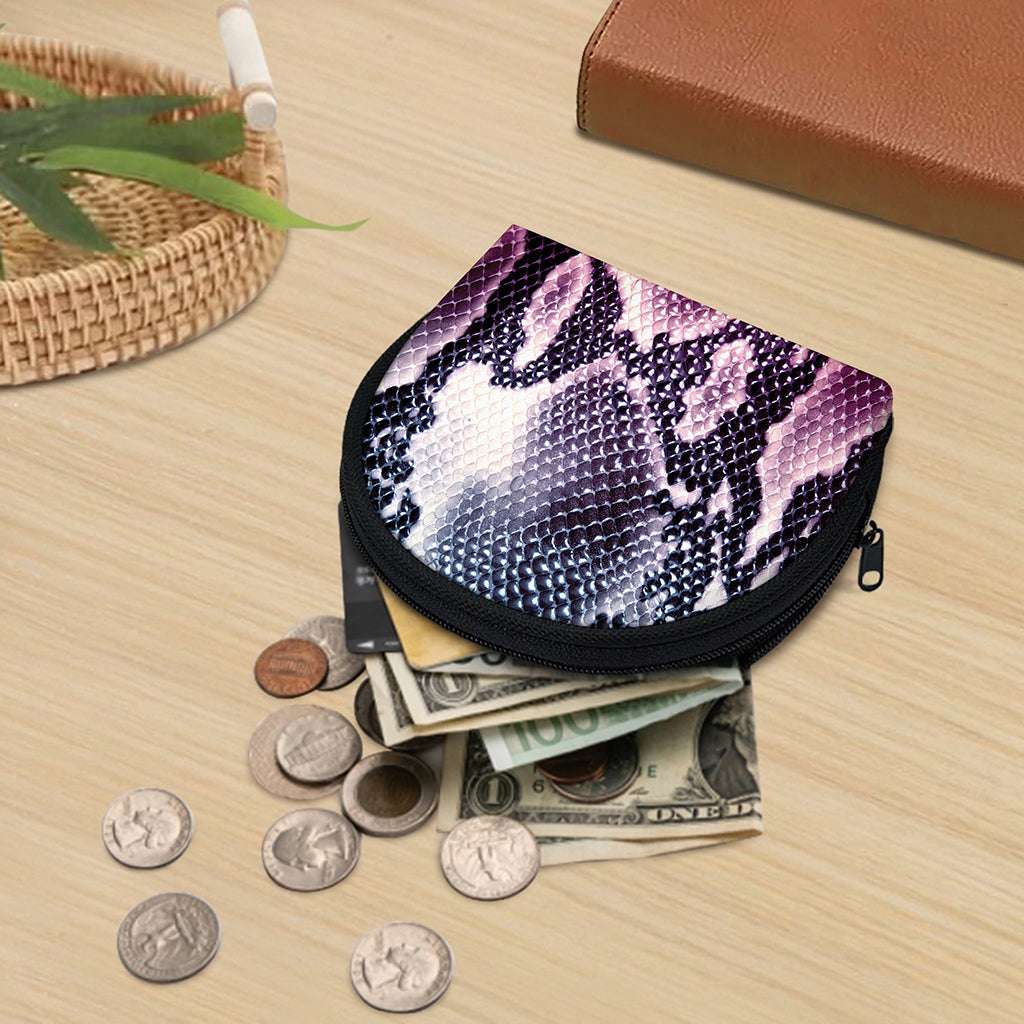 Purple And Blue Snakeskin Print Coin Purse