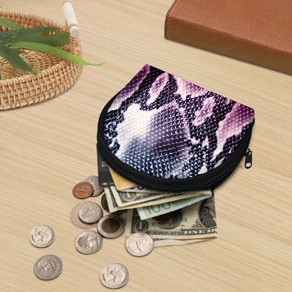 Purple And Blue Snakeskin Print Coin Purse