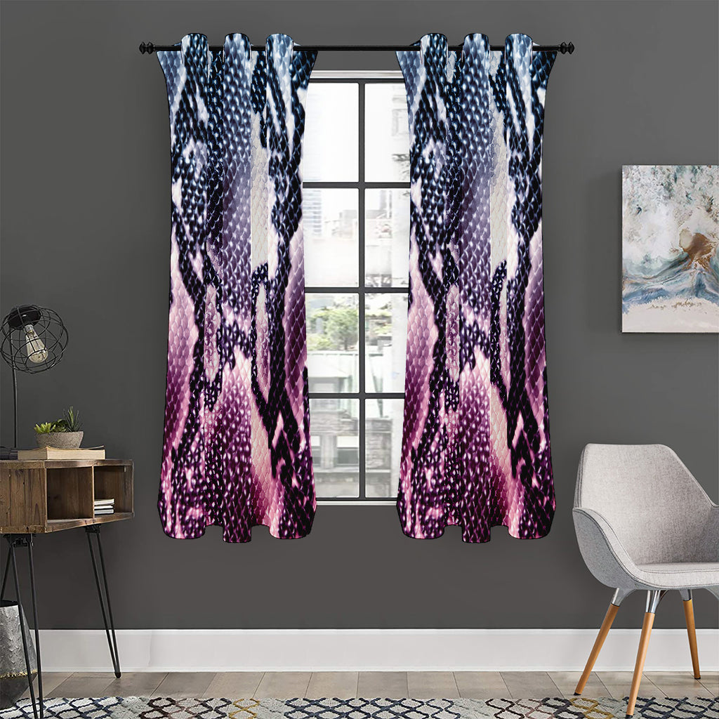Purple And Blue Snakeskin Print Curtain