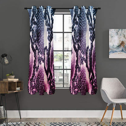 Purple And Blue Snakeskin Print Curtain