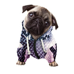 Purple And Blue Snakeskin Print Dog Zip Up Hoodie