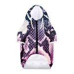 Purple And Blue Snakeskin Print Dog Zip Up Hoodie