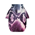 Purple And Blue Snakeskin Print Dog Zip Up Hoodie