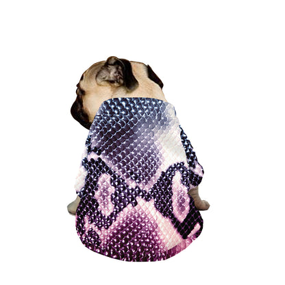Purple And Blue Snakeskin Print Dog Zip Up Jacket