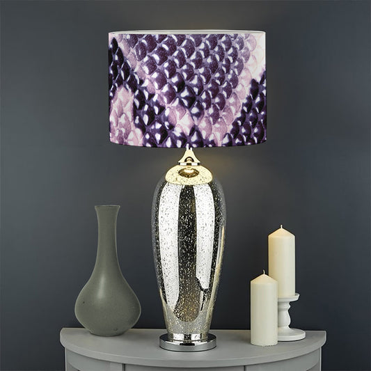 Purple And Blue Snakeskin Print Drum Lamp Shade