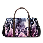 Purple And Blue Snakeskin Print Duffle Bag