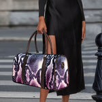 Purple And Blue Snakeskin Print Duffle Bag