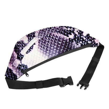 Purple And Blue Snakeskin Print Fanny Pack