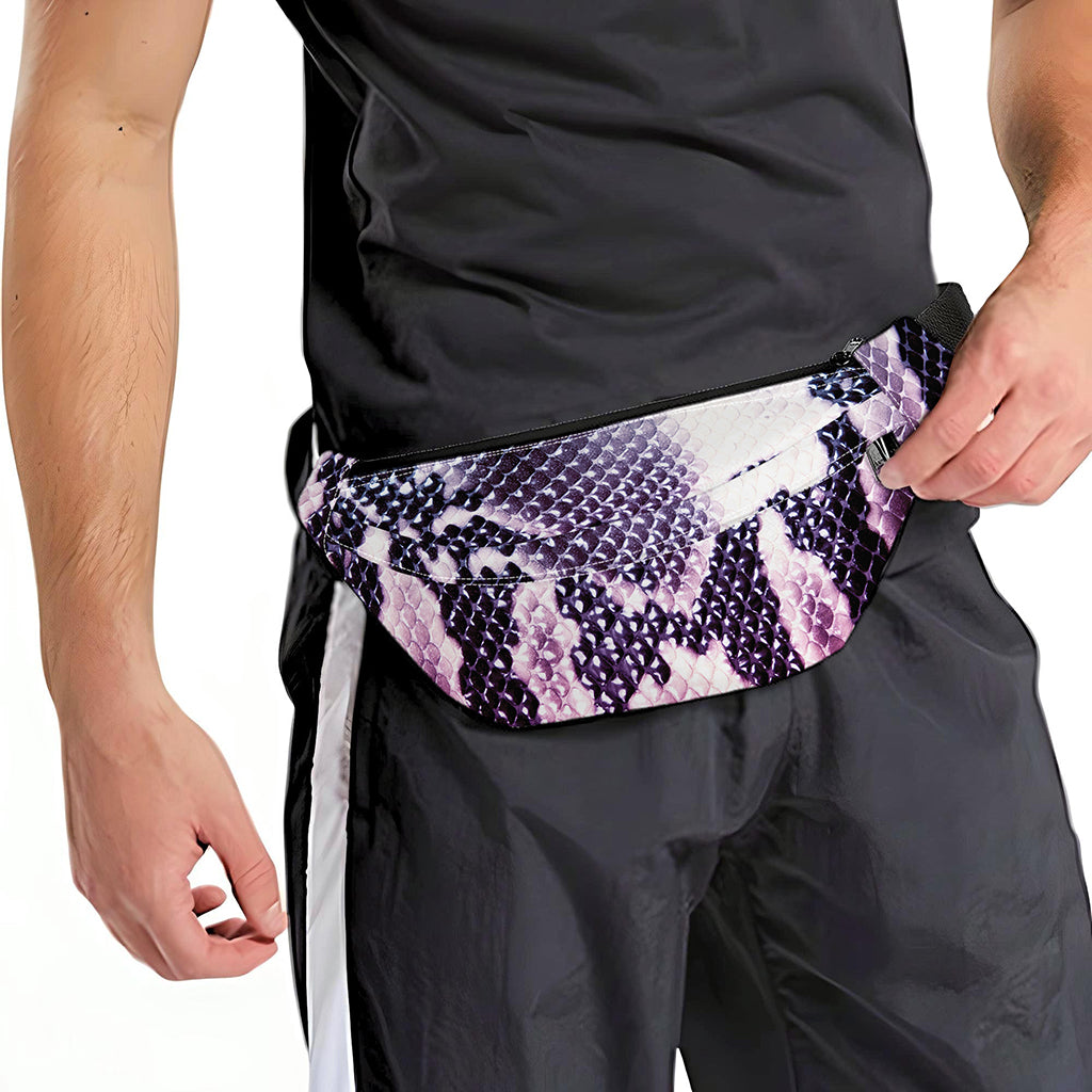 Purple And Blue Snakeskin Print Fanny Pack