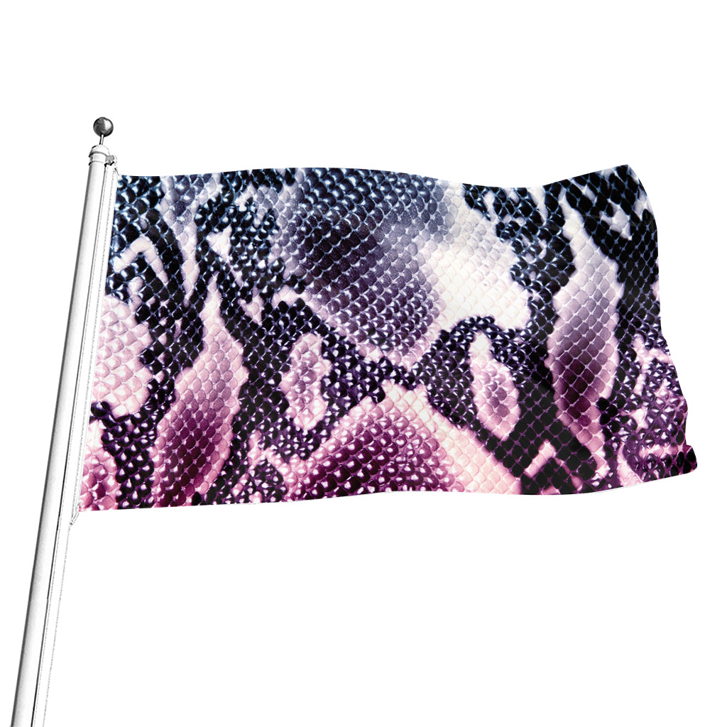 Purple And Blue Snakeskin Print Flag