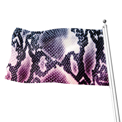Purple And Blue Snakeskin Print Flag