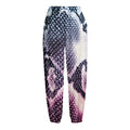 Purple And Blue Snakeskin Print Fleece Lined Knit Pants
