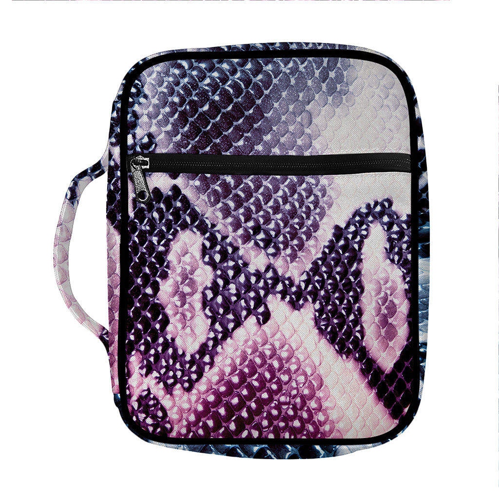 Purple And Blue Snakeskin Print Front Pocket Bible Bag
