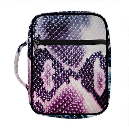 Purple And Blue Snakeskin Print Front Pocket Bible Bag