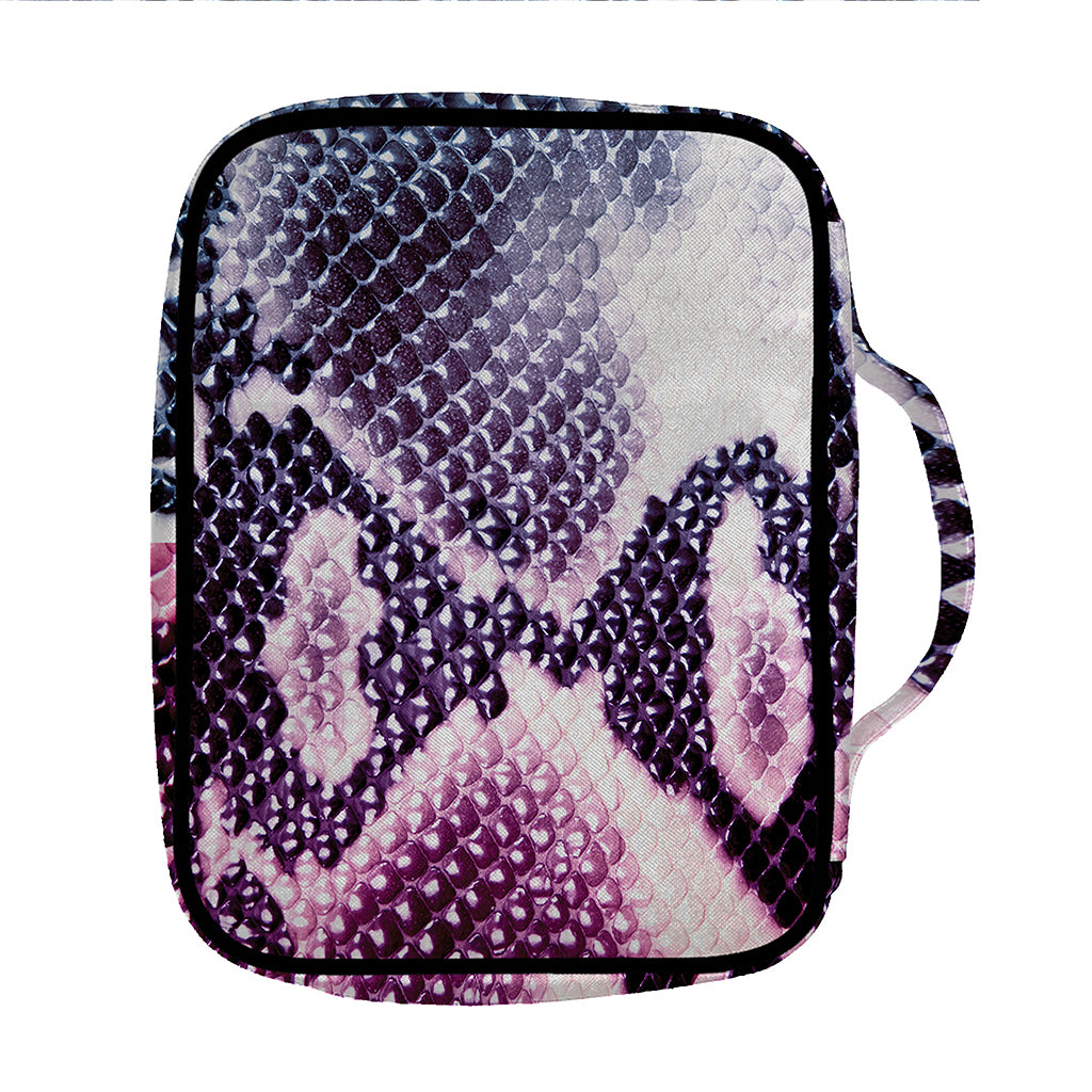 Purple And Blue Snakeskin Print Front Pocket Bible Bag