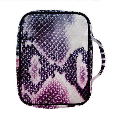Purple And Blue Snakeskin Print Front Pocket Bible Bag