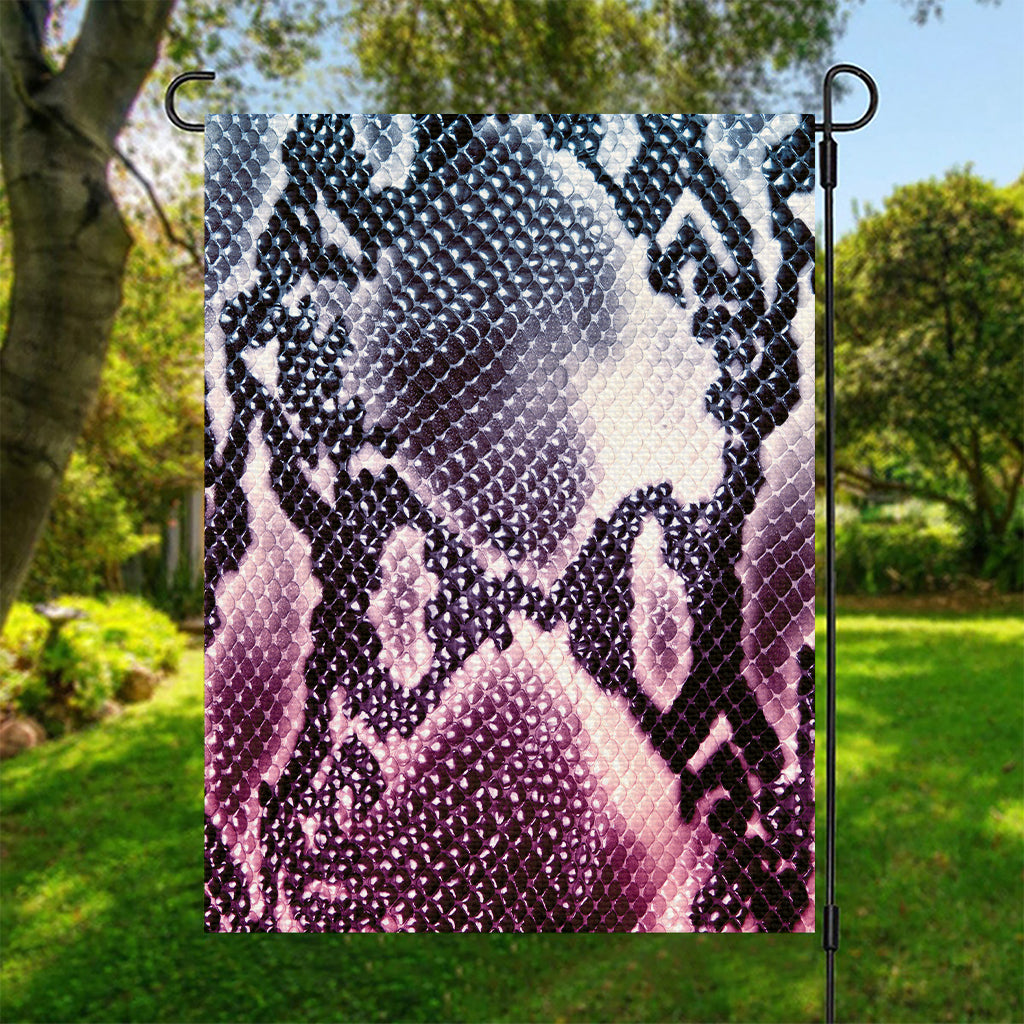 Purple And Blue Snakeskin Print Garden Flag