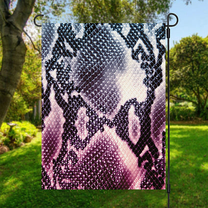 Purple And Blue Snakeskin Print Garden Flag