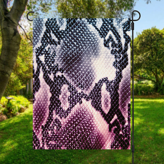 Purple And Blue Snakeskin Print Garden Flag