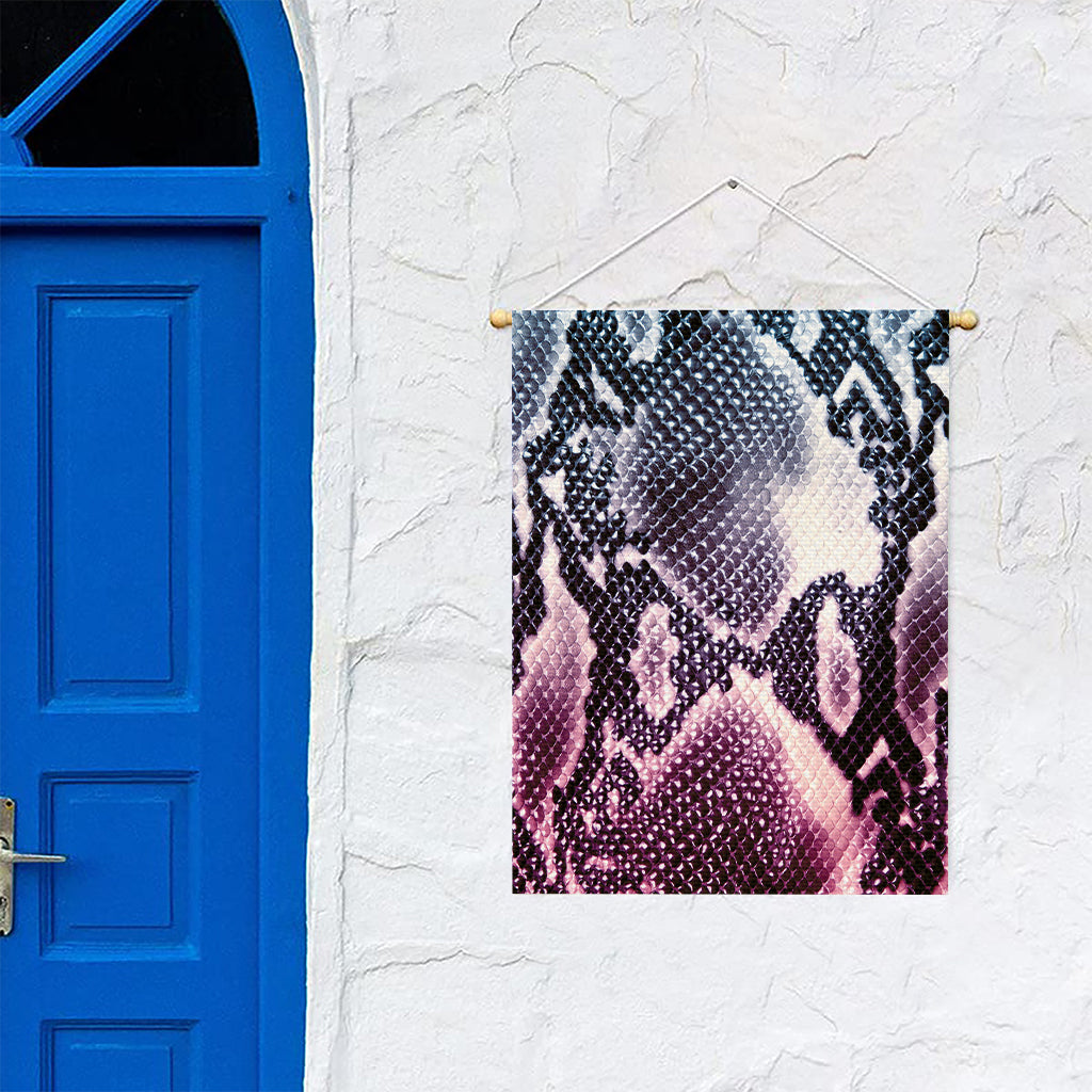 Purple And Blue Snakeskin Print Garden Flag