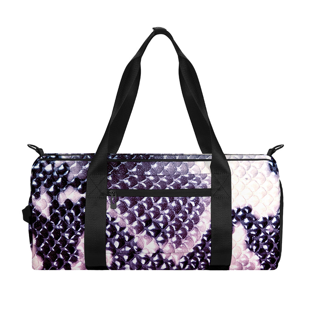 Purple And Blue Snakeskin Print Gym Bag