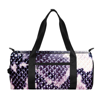 Purple And Blue Snakeskin Print Gym Bag