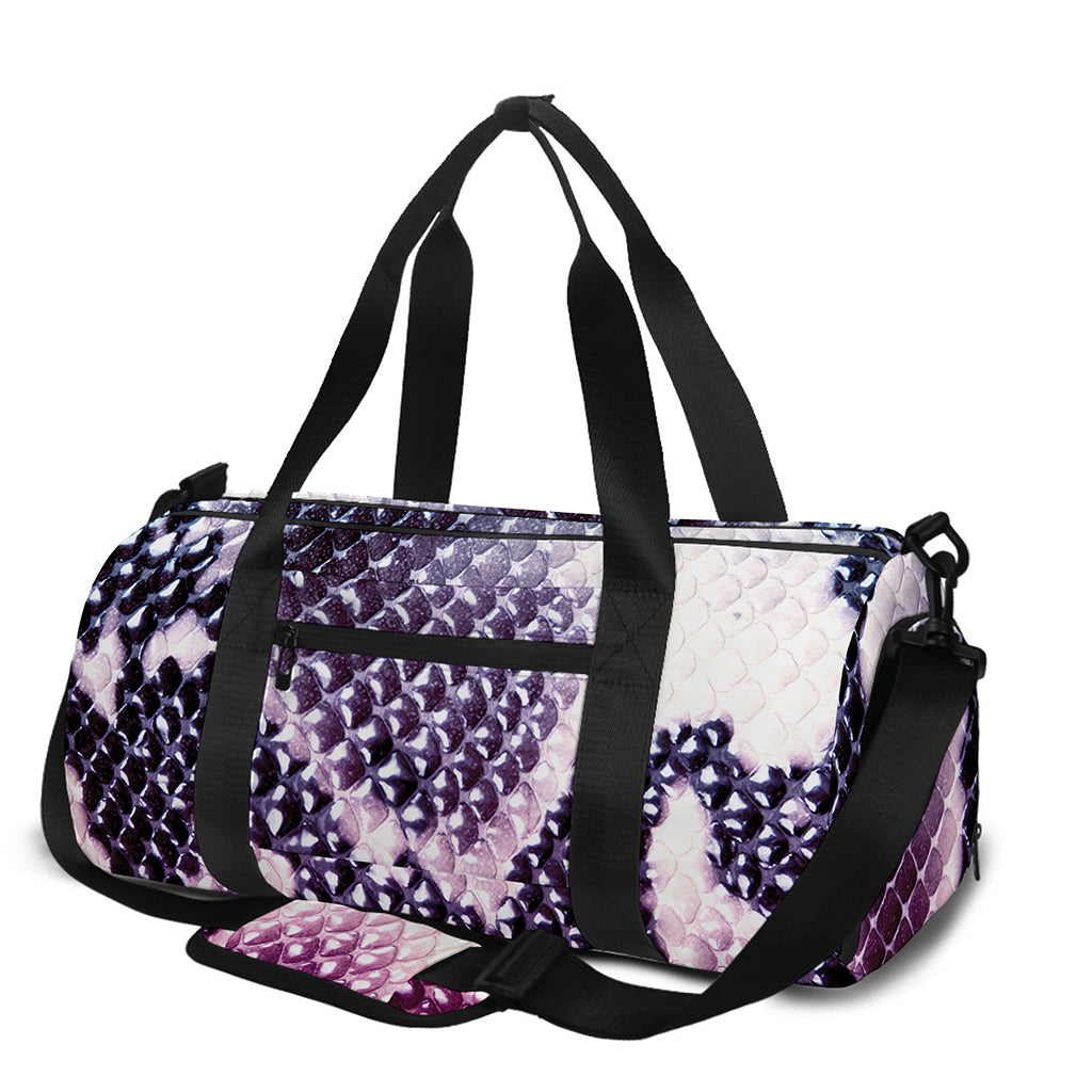 Purple And Blue Snakeskin Print Gym Bag