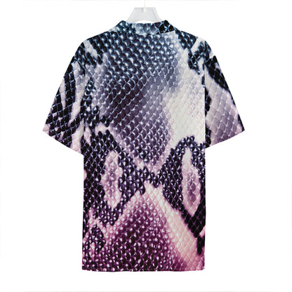 Purple And Blue Snakeskin Print Hawaiian Shirt