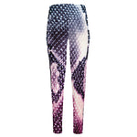 Purple And Blue Snakeskin Print High-Waisted Pocket Leggings