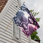 Purple And Blue Snakeskin Print House Flag