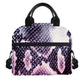 Purple And Blue Snakeskin Print Insulated Lunch Bag