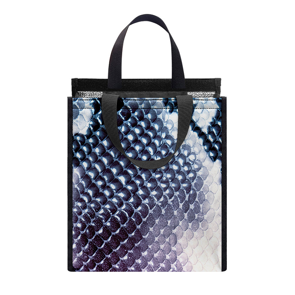 Purple And Blue Snakeskin Print Insulated Lunch Tote