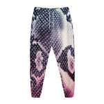 Purple And Blue Snakeskin Print Jogger Pants