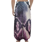 Purple And Blue Snakeskin Print Lantern Pants