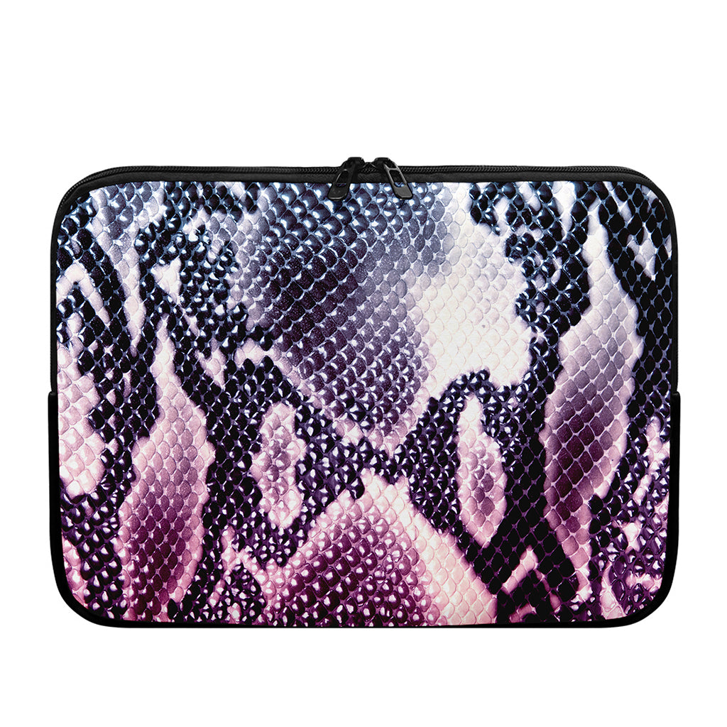 Purple And Blue Snakeskin Print Laptop Sleeve