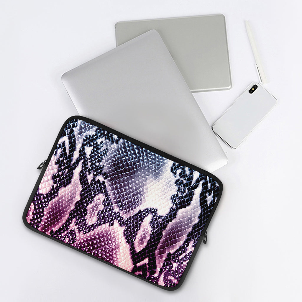 Purple And Blue Snakeskin Print Laptop Sleeve