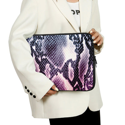 Purple And Blue Snakeskin Print Laptop Sleeve