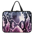 Purple And Blue Snakeskin Print Laptop Sleeve With Handle